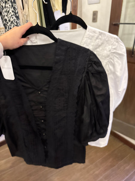 Blusas manga corta broderi