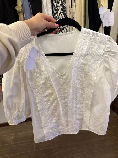 Blusas manga corta broderi
