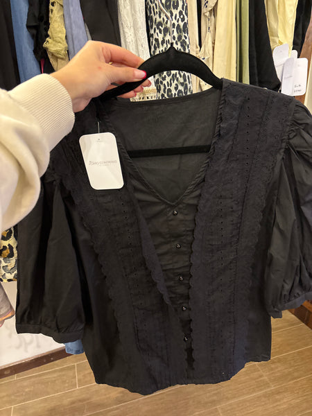 Blusas manga corta broderi