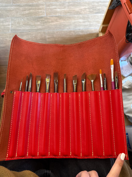 Estuches de cuero 14 pinceles