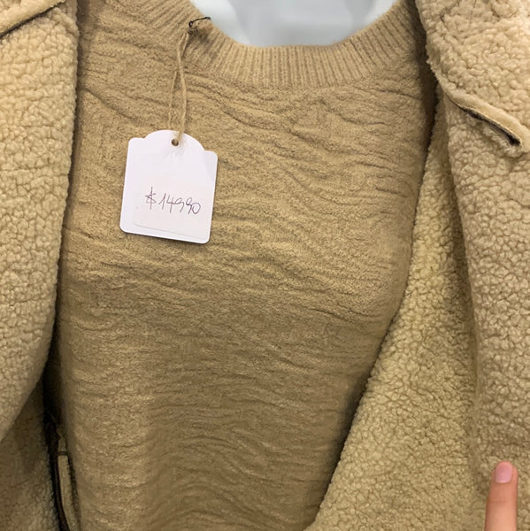 Cardigan crudo y camel