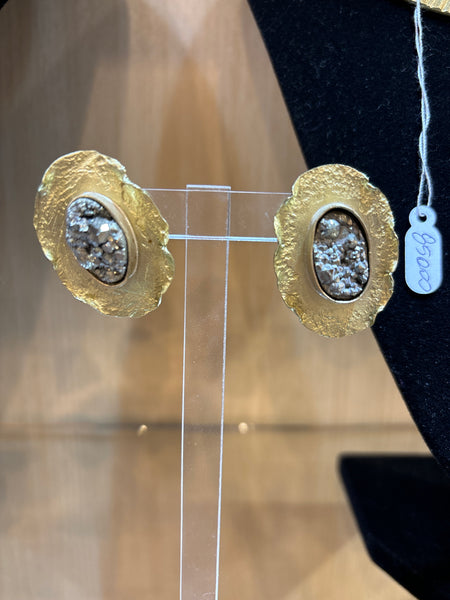 Aros con piedra bronce
