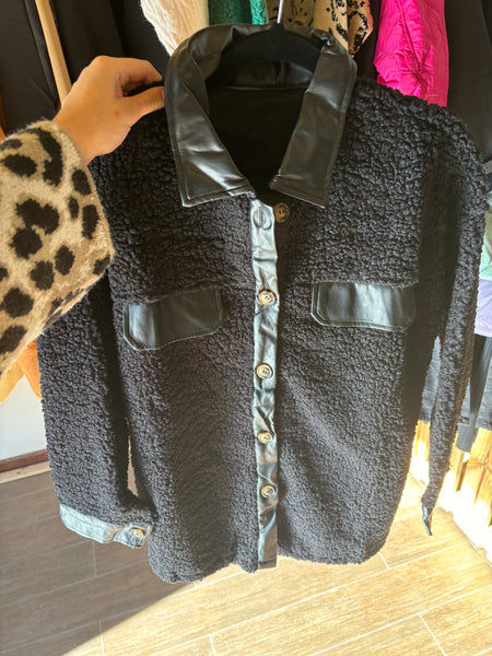 Chaqueta chiporro con eco cuero